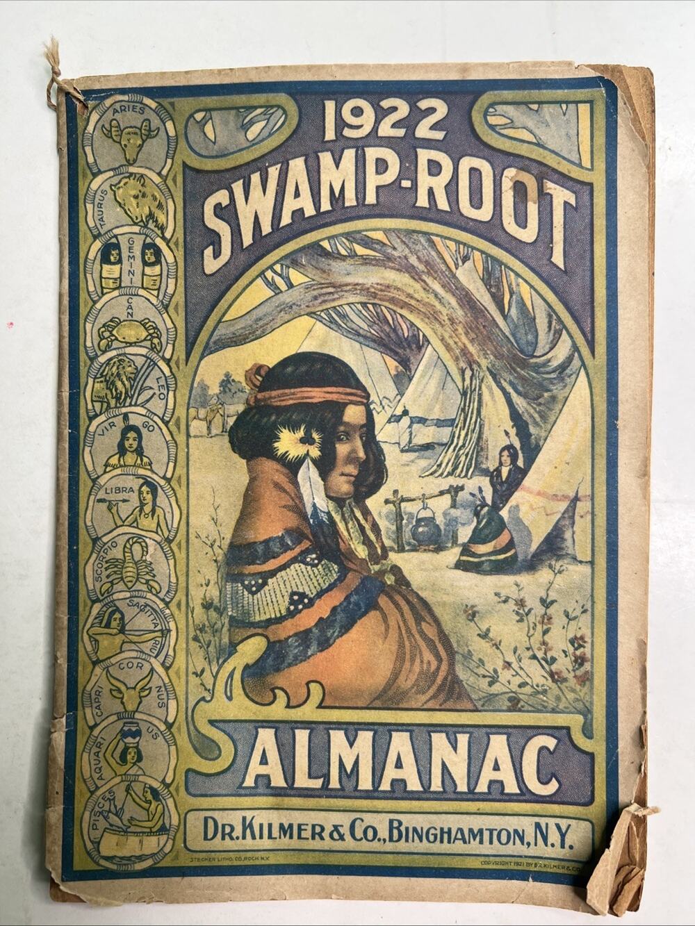 1922 Swamp-Root Almanac Weather Forecasts Dr. Kilmer & Co Advertisement Medicine